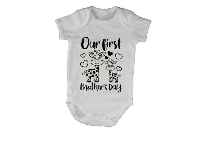 Our First Mothers Day - Giraffe- Baby Grow