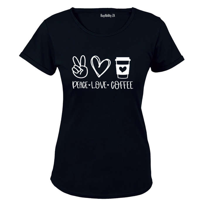 Peace. Love. Coffee - Ladies - T-Shirt