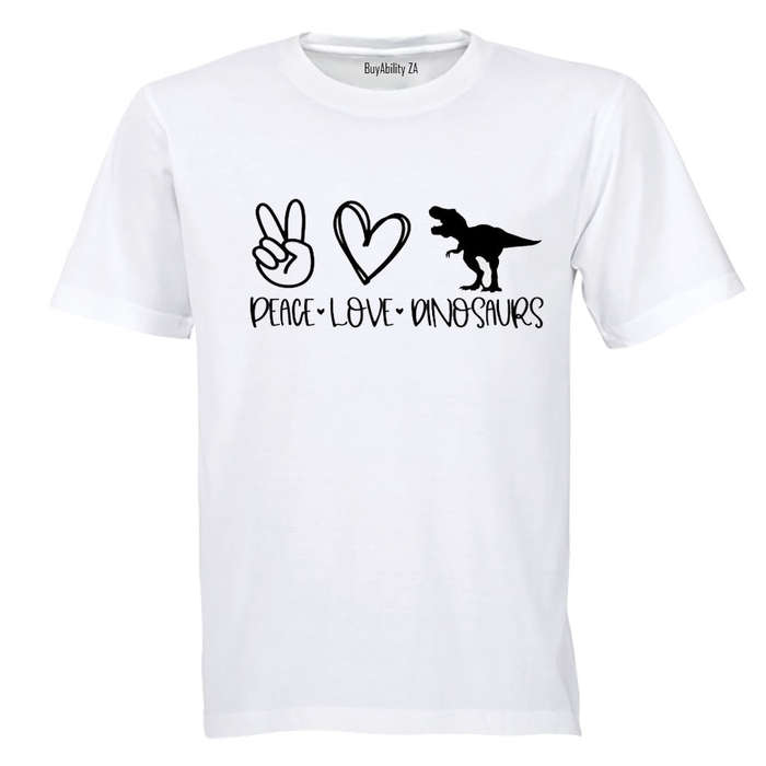 Peace. Love. Dinosaurs - Adults - T-Shirt