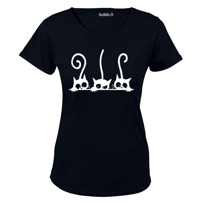 Peeking Cats - Ladies - T-Shirt