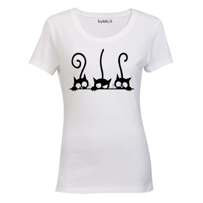 Peeking Cats - Ladies - T-Shirt