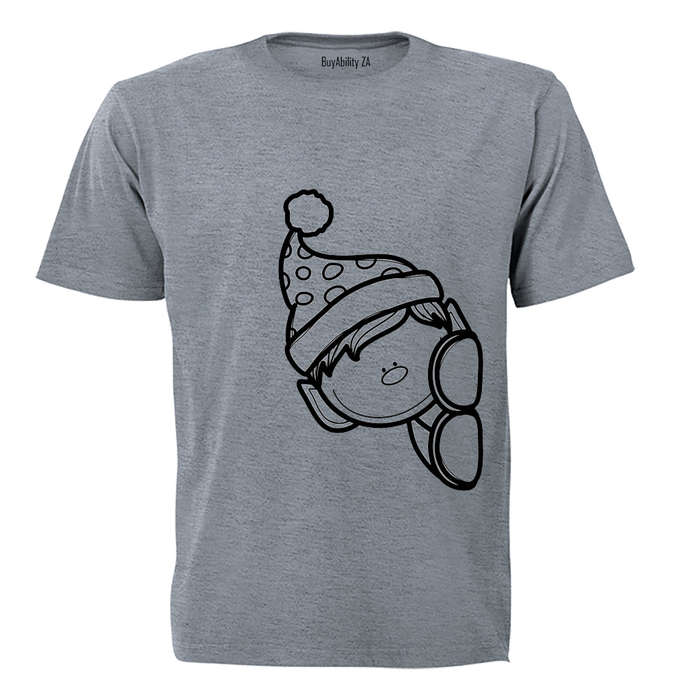 Peeking Christmas Elf - Kids T-Shirt