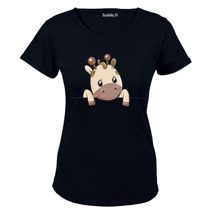Peeking Giraffe - Ladies - T-Shirt