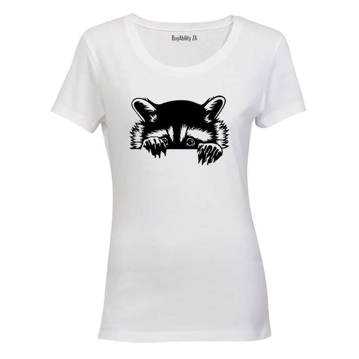 Peeking Racoon - Ladies - T-Shirt