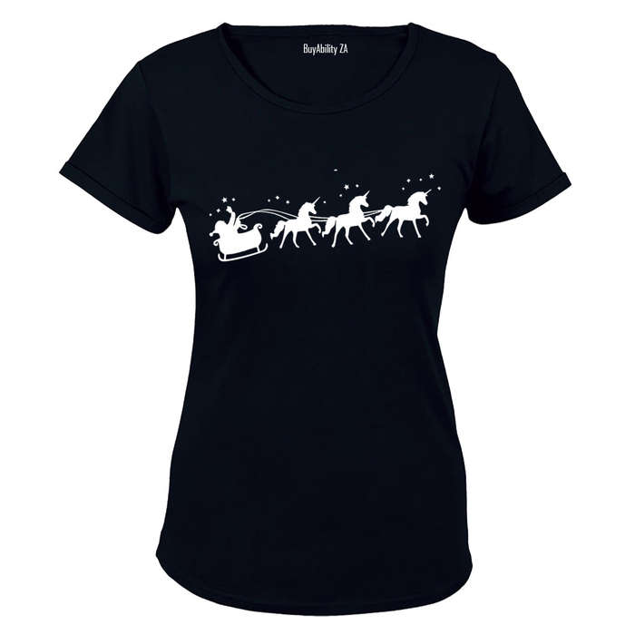 Santa's Unicorn Reindeers - Christmas - Ladies - T-Shirt