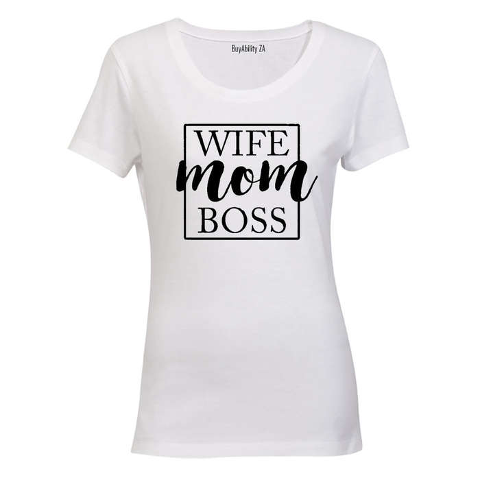 Wife. Mom. Boss - Square - Ladies - T-Shirt
