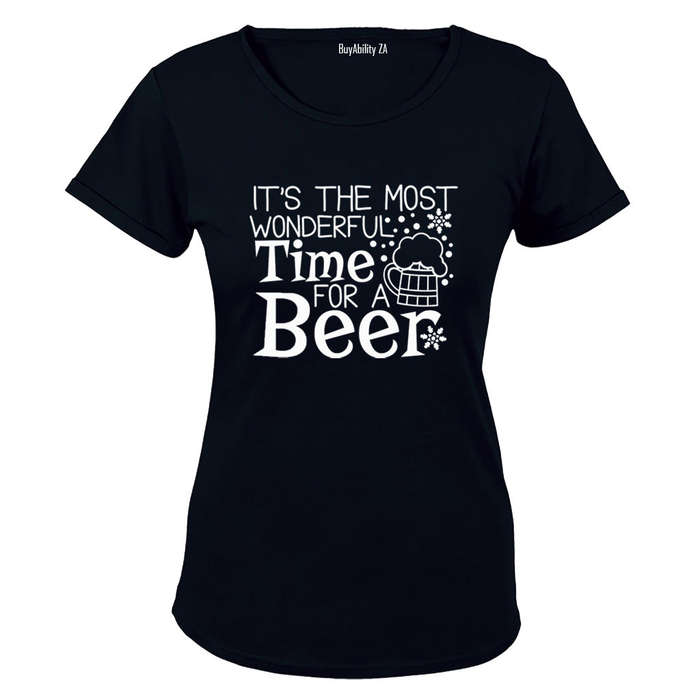 Wonderful Time For a Beer - Christmas - Ladies - T-Shirt