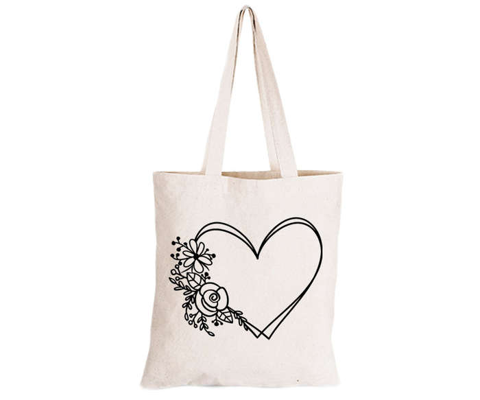 Flower Heart - Eco-Cotton Natural Fibre Bag