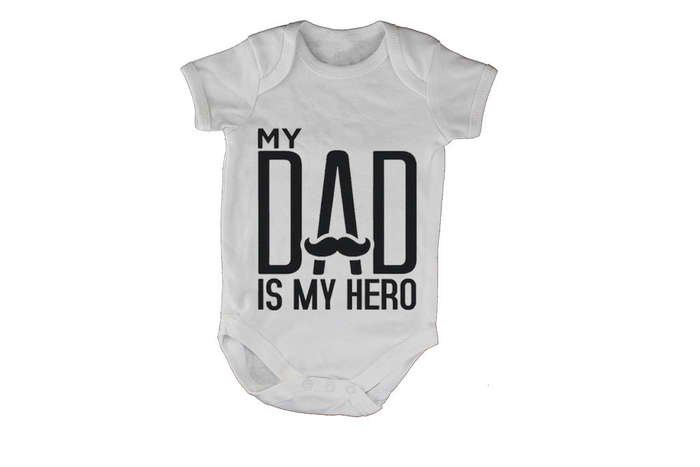 My Dad is my Hero - Mustache - Baby Grow