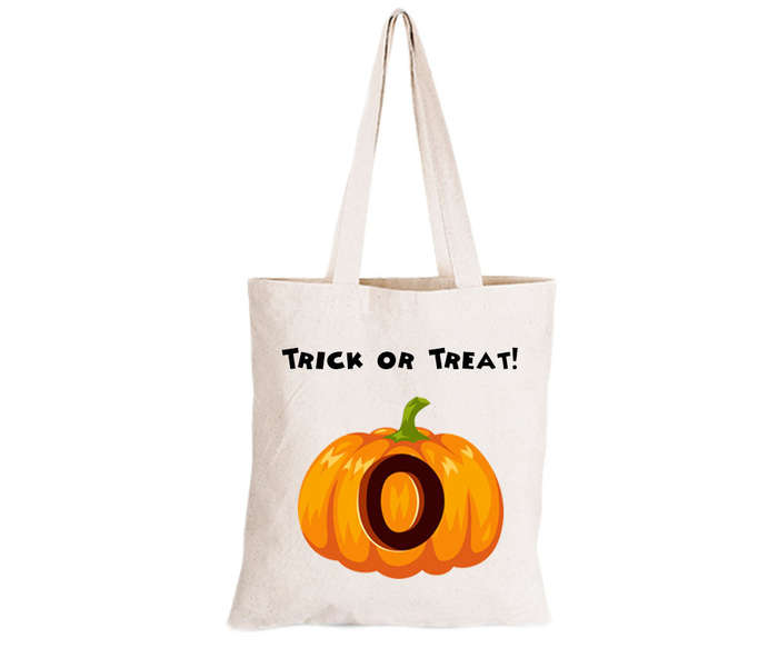 O - Halloween Pumpkin - Eco-Cotton Trick or Treat Bag