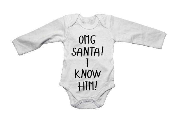 Santa - I Know Him - Christmas - Baby Grow