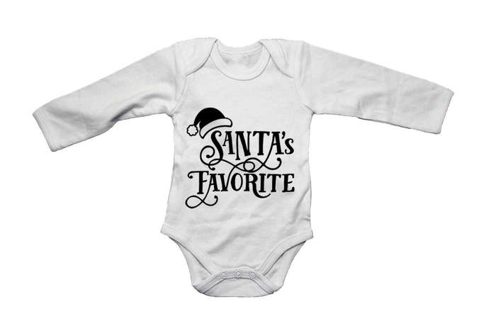 Santa's Favorite - Christmas Hat - Baby Grow
