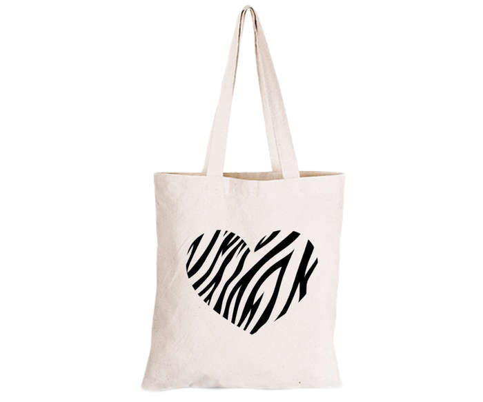 Zebra Heart - Eco-Cotton Natural Fibre Bag