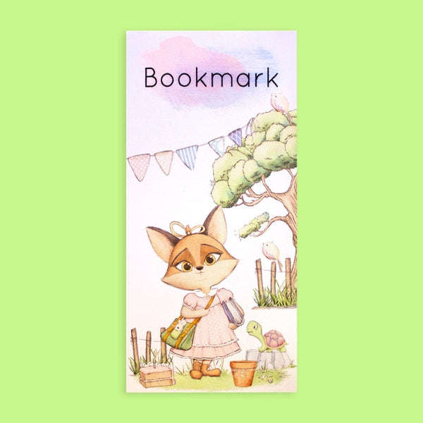 Long Garden Picnic Fox Magnetic Bookmark