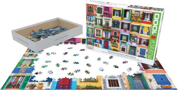 Mediterranean Windows 1000 Piece Puzzle Box Set
