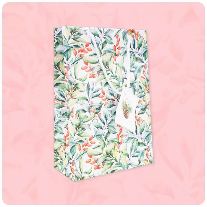 Xmas Leaves Gift Bag - Large