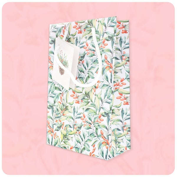 Xmas Leaves Gift Bag - Medium