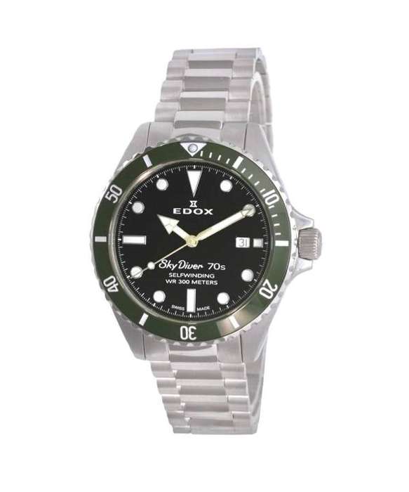 Edox Skydiver 70s Black Dial Automatic Divers 80115 3VM NN ()