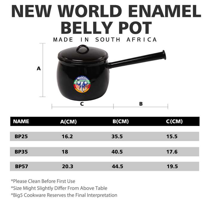 New World Enamel Belly Pot
