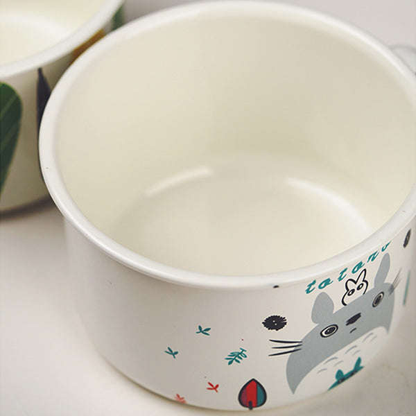 Agate Enamel 14cm Mug with Covered Saucer Plate Storage Bowl 1.35L