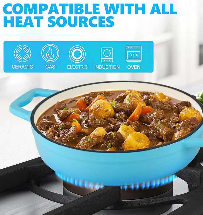 La Cocina Cast Iron Shallow Casserole 22cm 1.9L (one pot only)