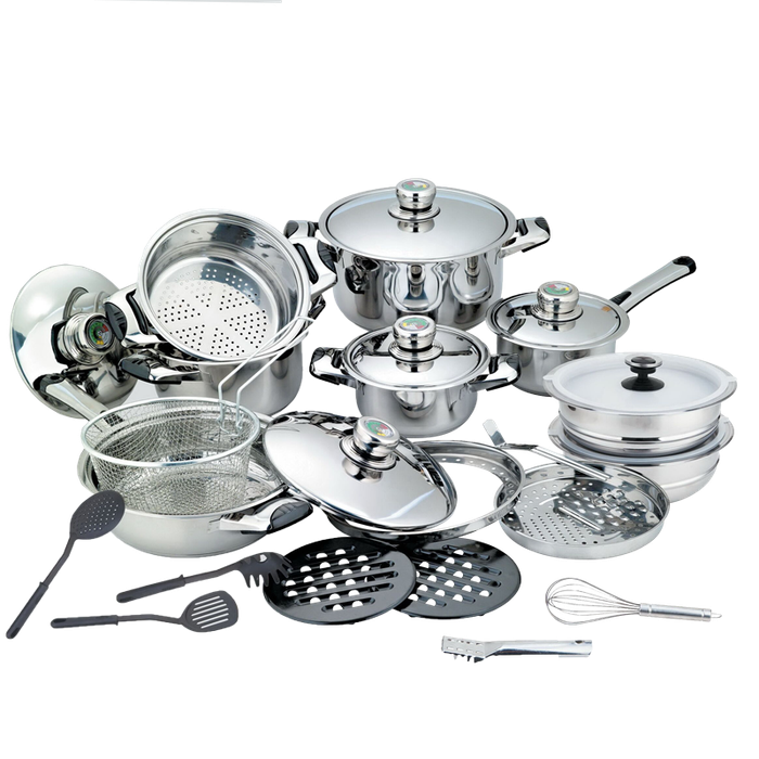 Amazing Deal!  Bon Voyage 27 Piece HQ Stainless Pots Set (S27)