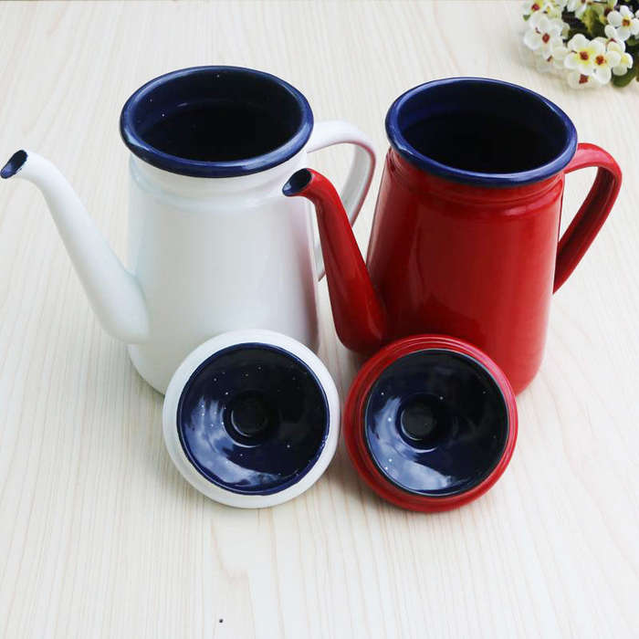 Agate Premier Quality Enamel Gooseneck Teapot 1.1LT