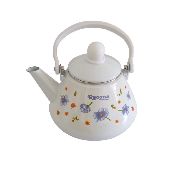 New World Enamel Tea Pot 1.2LT - Decorated / 1.2LT