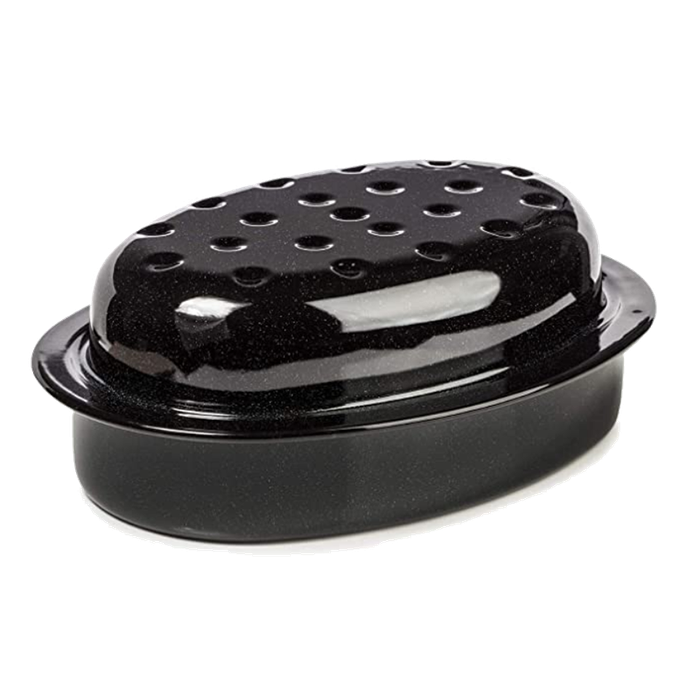 Big5 Enamel Roaster Oval Covered - 4.5LT / Black Flake