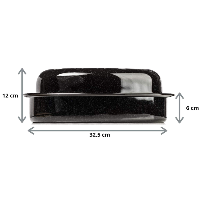 Big5 Enamel Roaster Oval Covered - 4.5LT / Black Flake