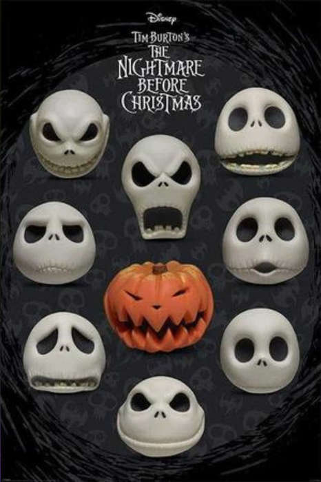 Nightmare Before Christmas Many Faces of Jack - Movie Poster