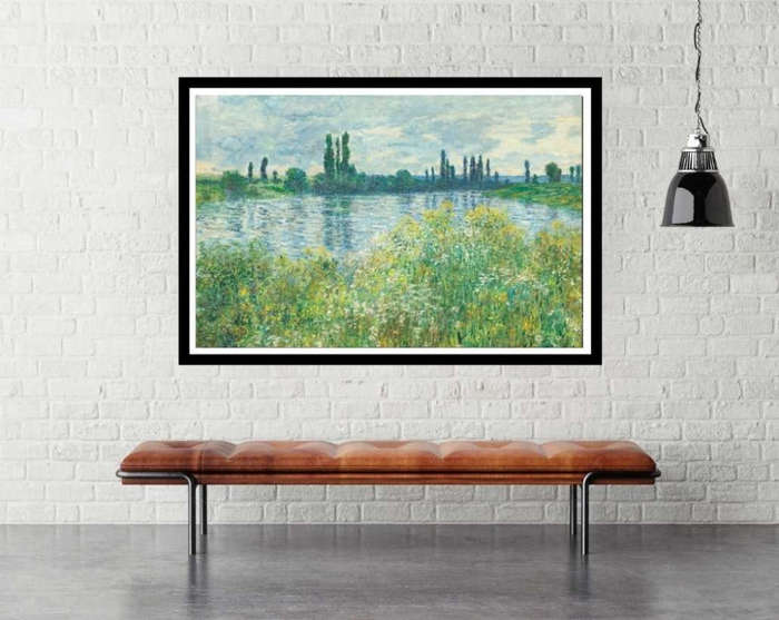 Banks of the Seine, Vétheuil (1880)  by Claude Monet - Art Poster