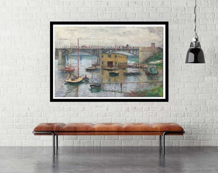 Bridge at Argenteuil on a Gray Day (1876) by Claude Monet - Art Poster