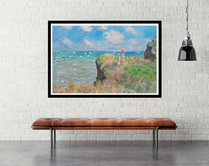 Cliff Walk at Pourville (1882) by Claude Monet - Art Poster