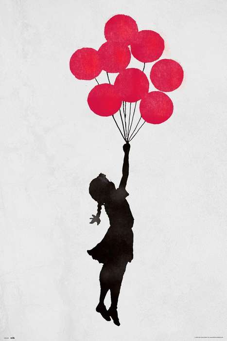 Little Girl Going Up Up and Away Art Poster