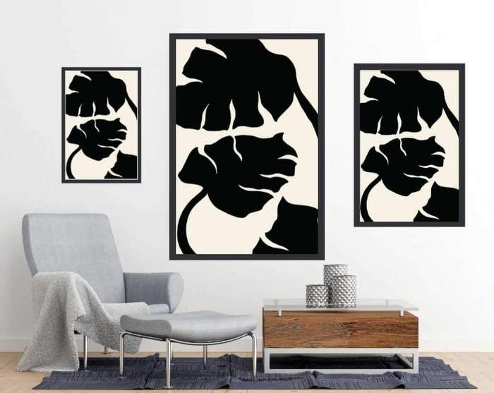 Monsteria Marble Black by Studio - Art Poster