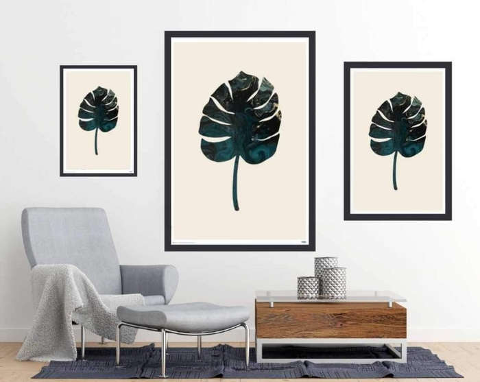Monsteria Marble Green by Studio - Art Poster