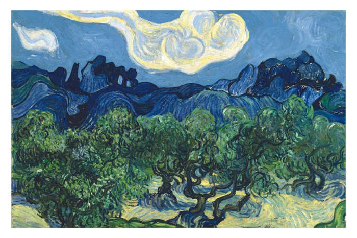 Olive Trees with the Alpilles in the Background by Vincent van Gogh - Art poster
