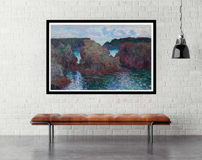 Rocks at Port-Goulphar, Belle-Île (1886)  by Claude Monet - Art Poster