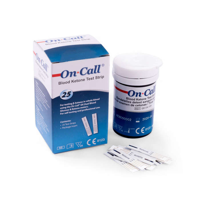 On Call Blood Ketone Test Strips - 50 x On Call Ketone Blood Meter Strips