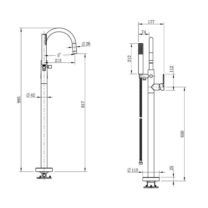 Cobra Seine Freestanding Bath Mixer