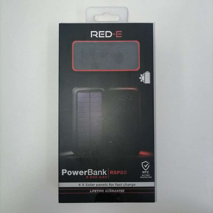 Red-E V213481 | Powerbank RSP-80 Black 8000mAh solar