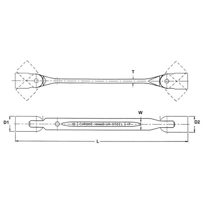 8X9MM Double Flex Wrench