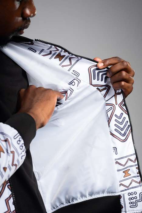 Women's Mudcloth Summer Bomber Jacket - White