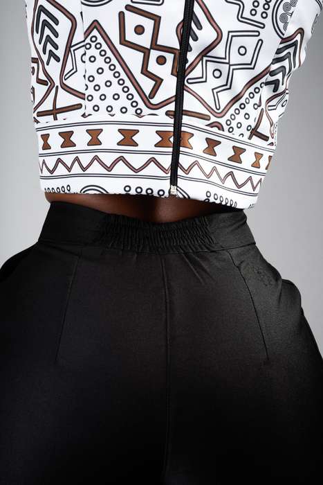 Women's Mudcloth Puff Sleeve Top - White