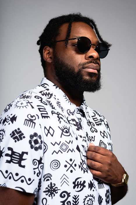 Men's Adinkra Golf Shirt - White