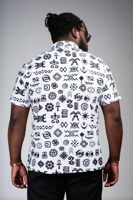 Men's Adinkra Golf Shirt - White