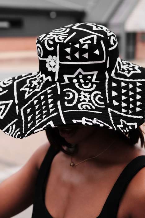 Amhara Wide Brim Hat - Black