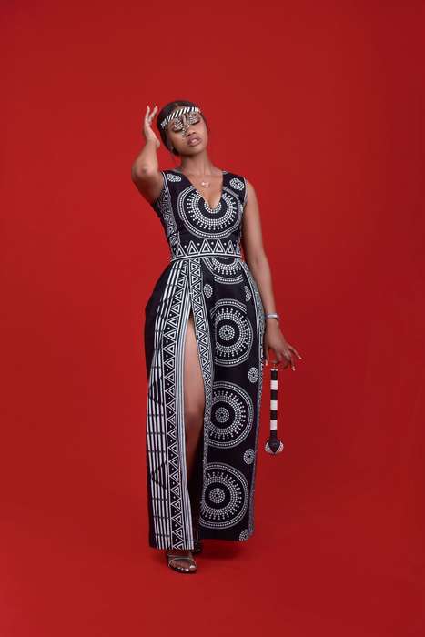 KwaNtu Sleeveless Maxi Dress - Black