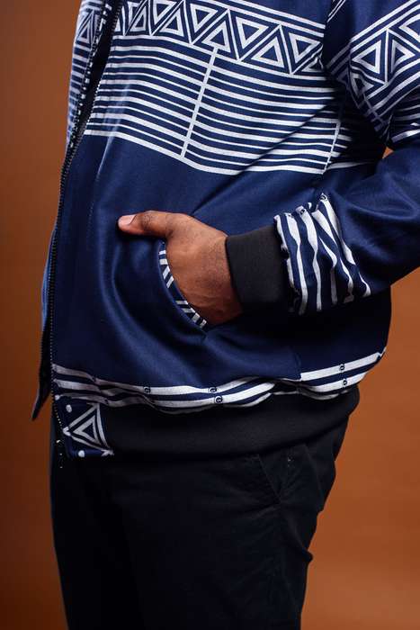 Men's KwaNtu Summer Bomber Jacket - Navy 001